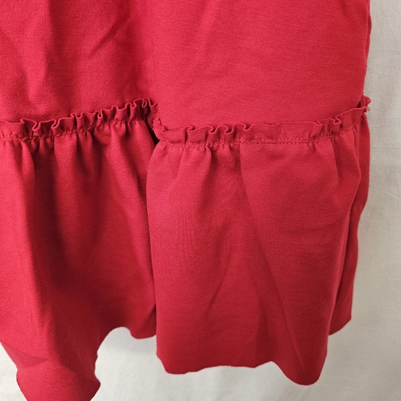 Banana Republic Red Ponte Ruffle Dress, Sz 6 - Picture 3 of 6